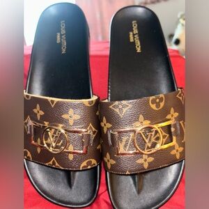 Inspired Louis Vuitton Brown Monogram Slides